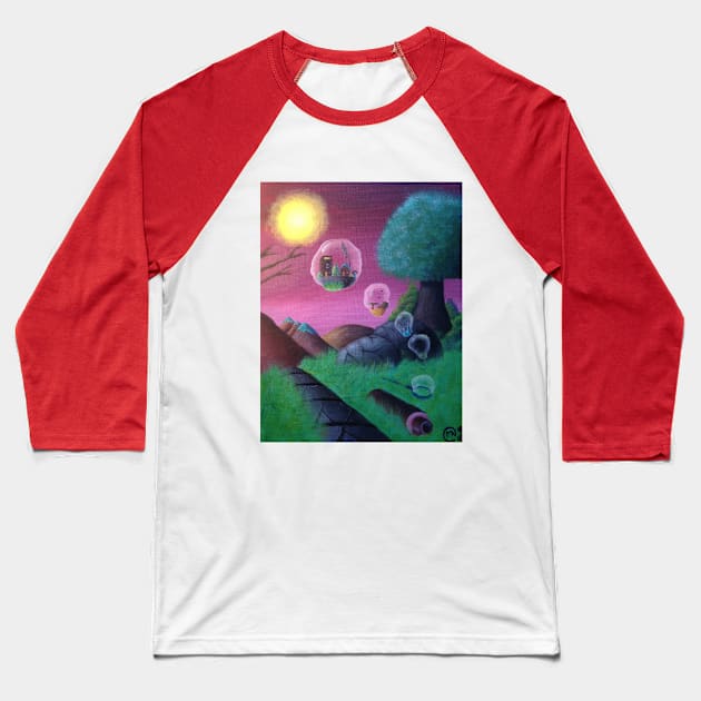 End of the Bubble Worlds Baseball T-Shirt by ManolitoAguirre1990